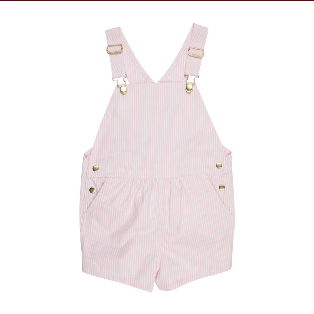 The Beaufort Bonnet Company Light Pink Striped Overalls